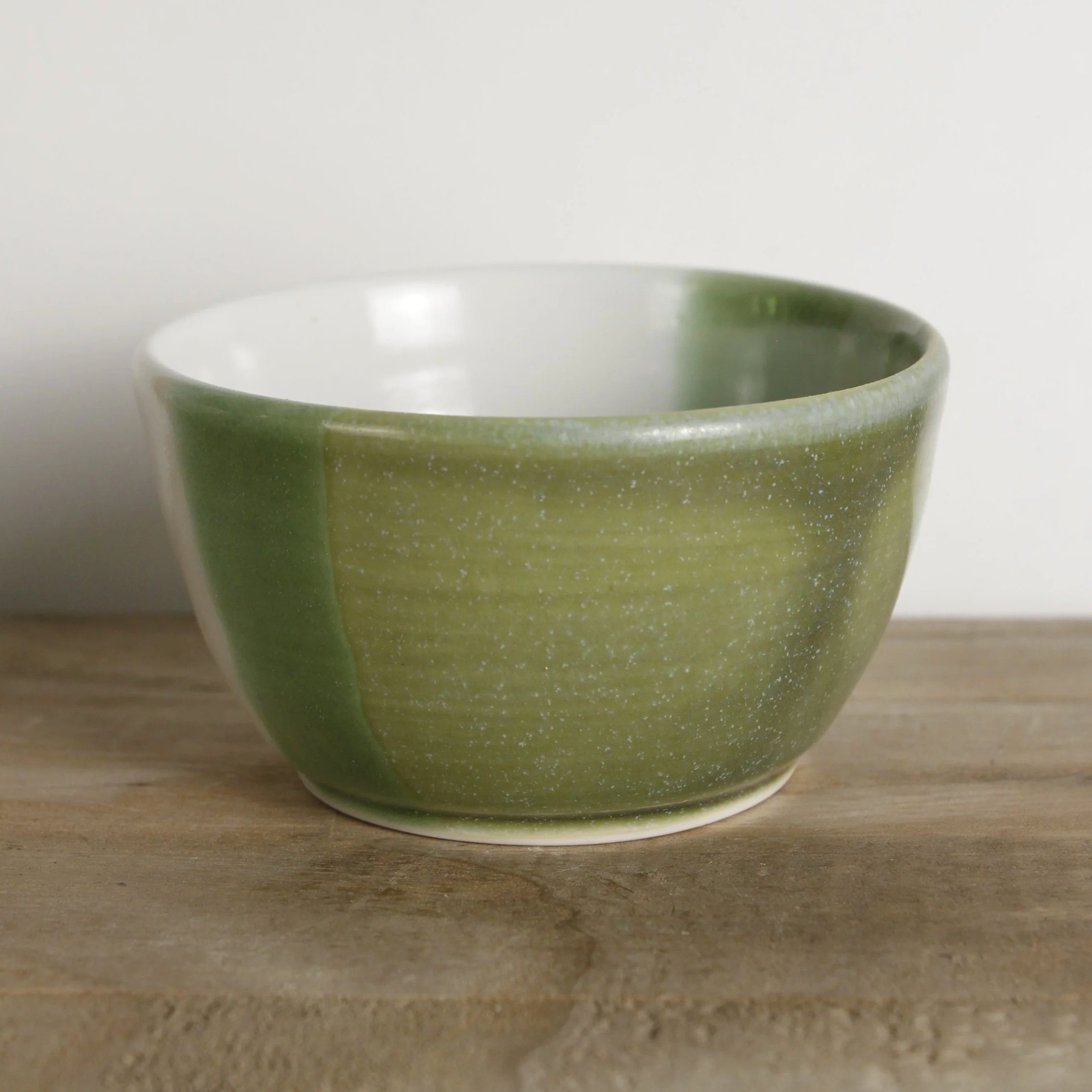 Porcelain bowl, green and white