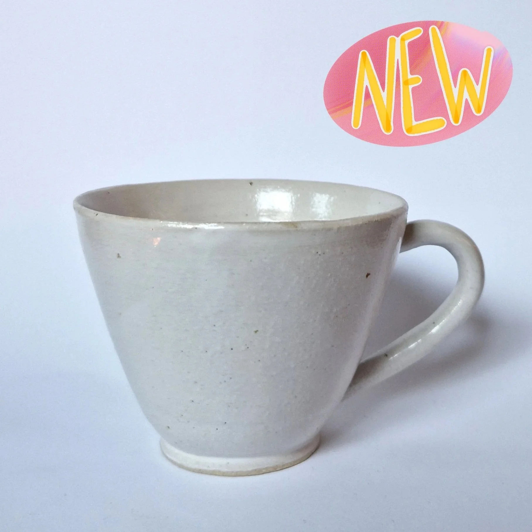 White Stoneware Coffe Cup