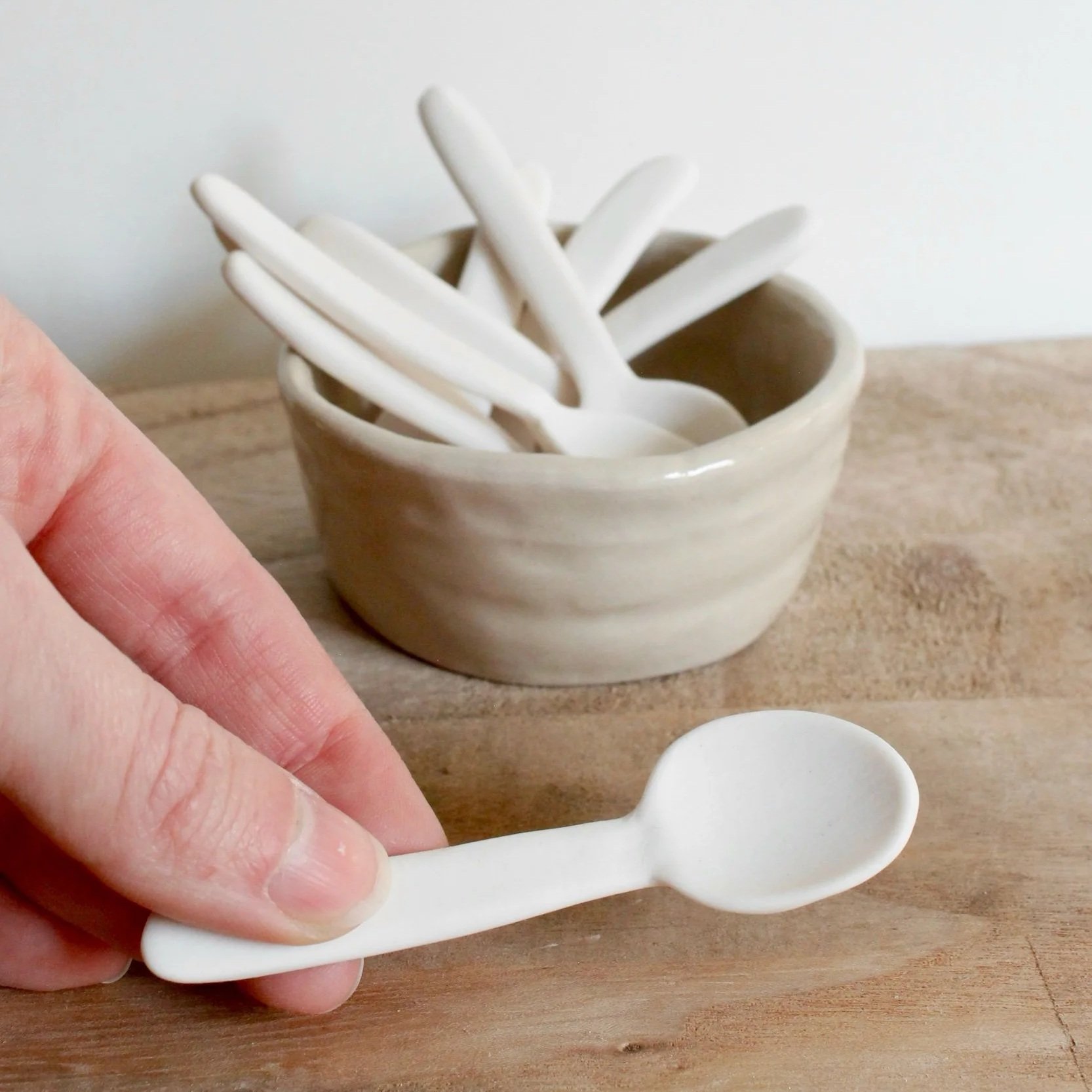 Porcelain spoon for salt, sugar and spices
