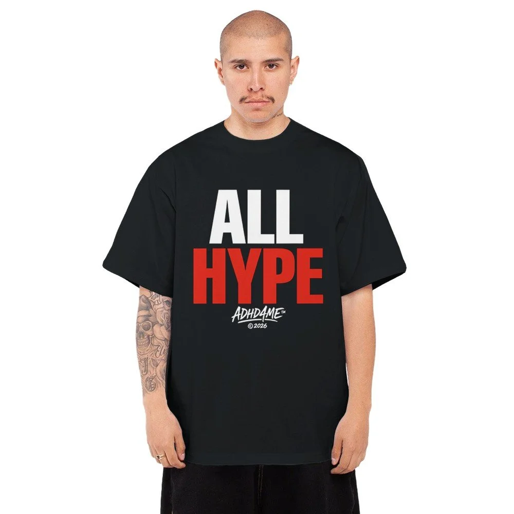 "ALL HYPE" Oversized Heavyweight Crewneck T-Shirt
