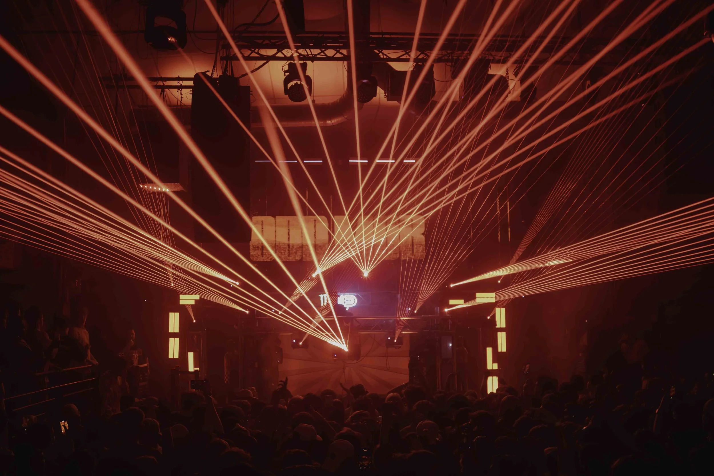 Odd Mob Concert Miami Ohio Lasers and smoke in a night club