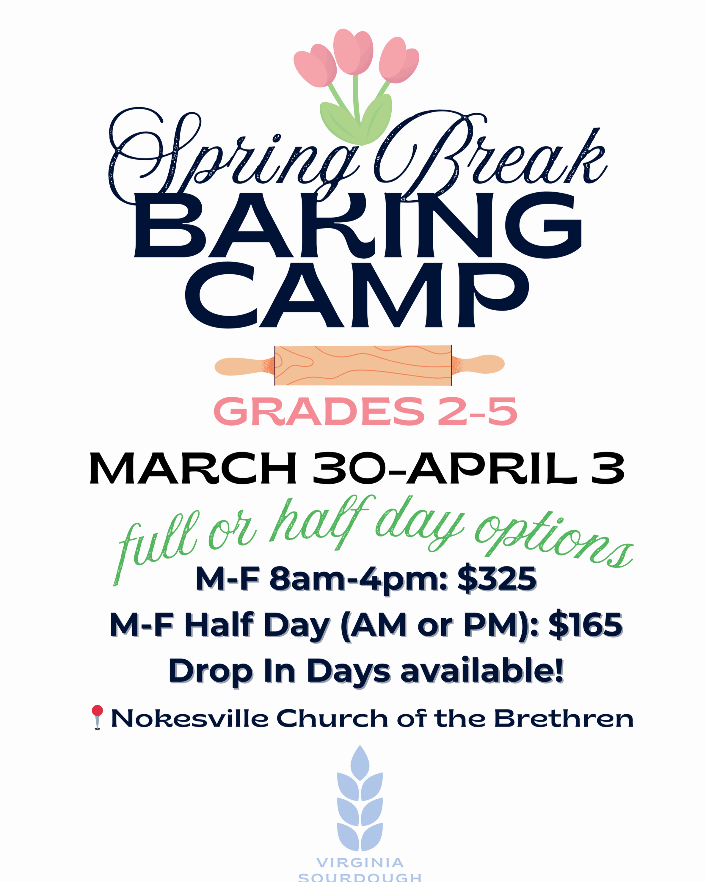 3/30 - 4/3 Spring Break Baking Camp @ Nokesville Church of the Brethren