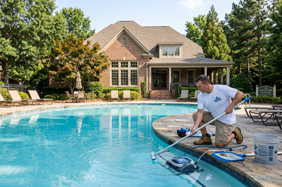 Pool maintenance at a community property