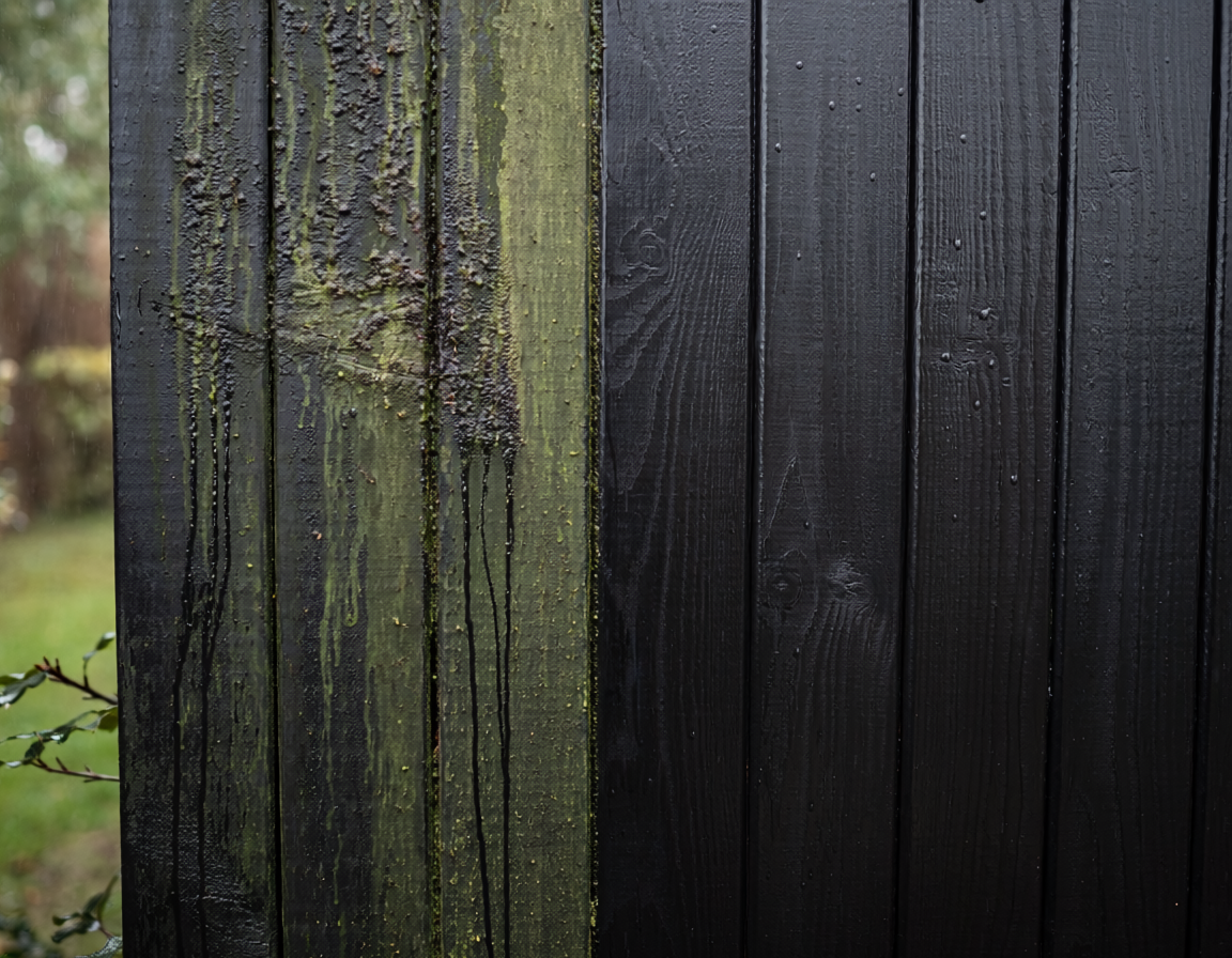 Pressure washing wooden fence and gate