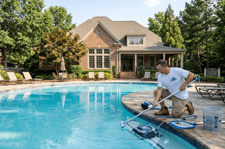 Pool maintenance at a residential community property