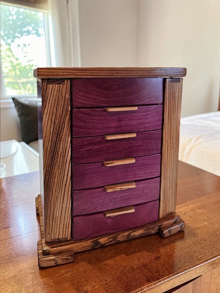 Jewelry Box- Purple Heart and Zebrawood
