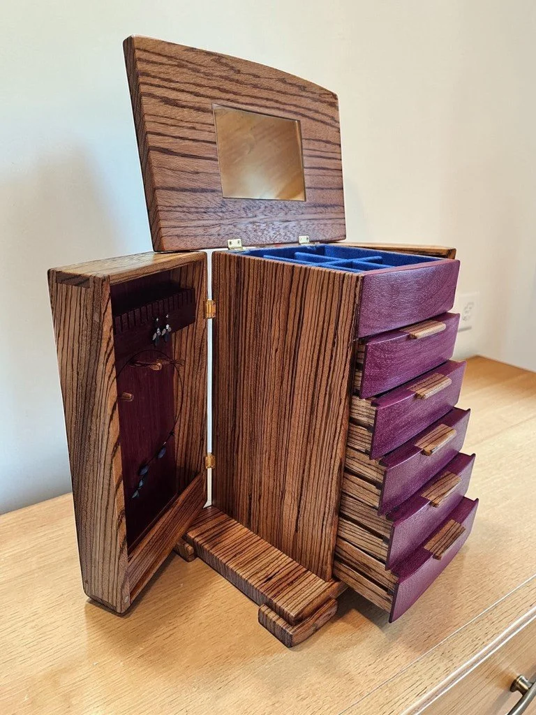 Jewelry Box- Purple Heart and Zebrawood