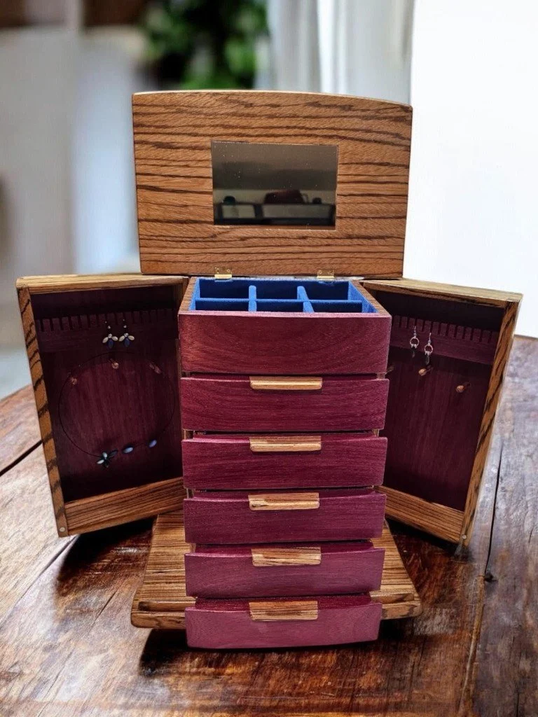Jewelry Box- Purple Heart and Zebrawood