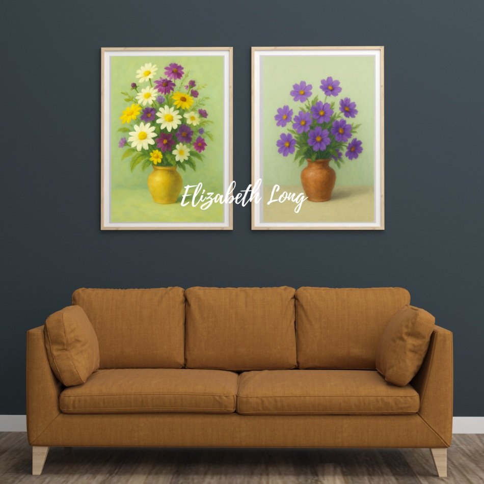 Printable Art Print Set | Spring Wildflower Still Life Print Set |