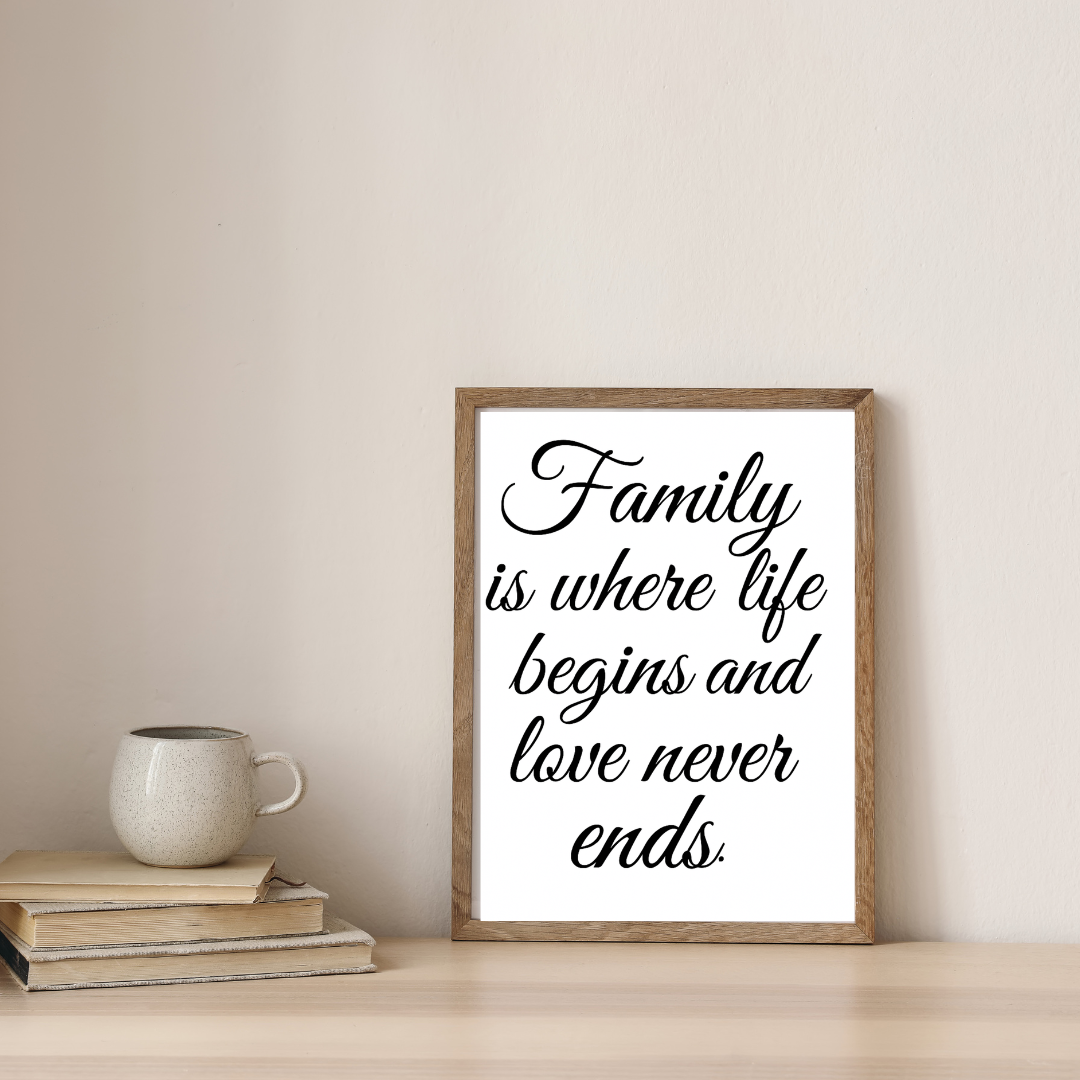 Family Quote Digital Print | Wall Art Prints | Bedroom Wall Decor | Quote Print