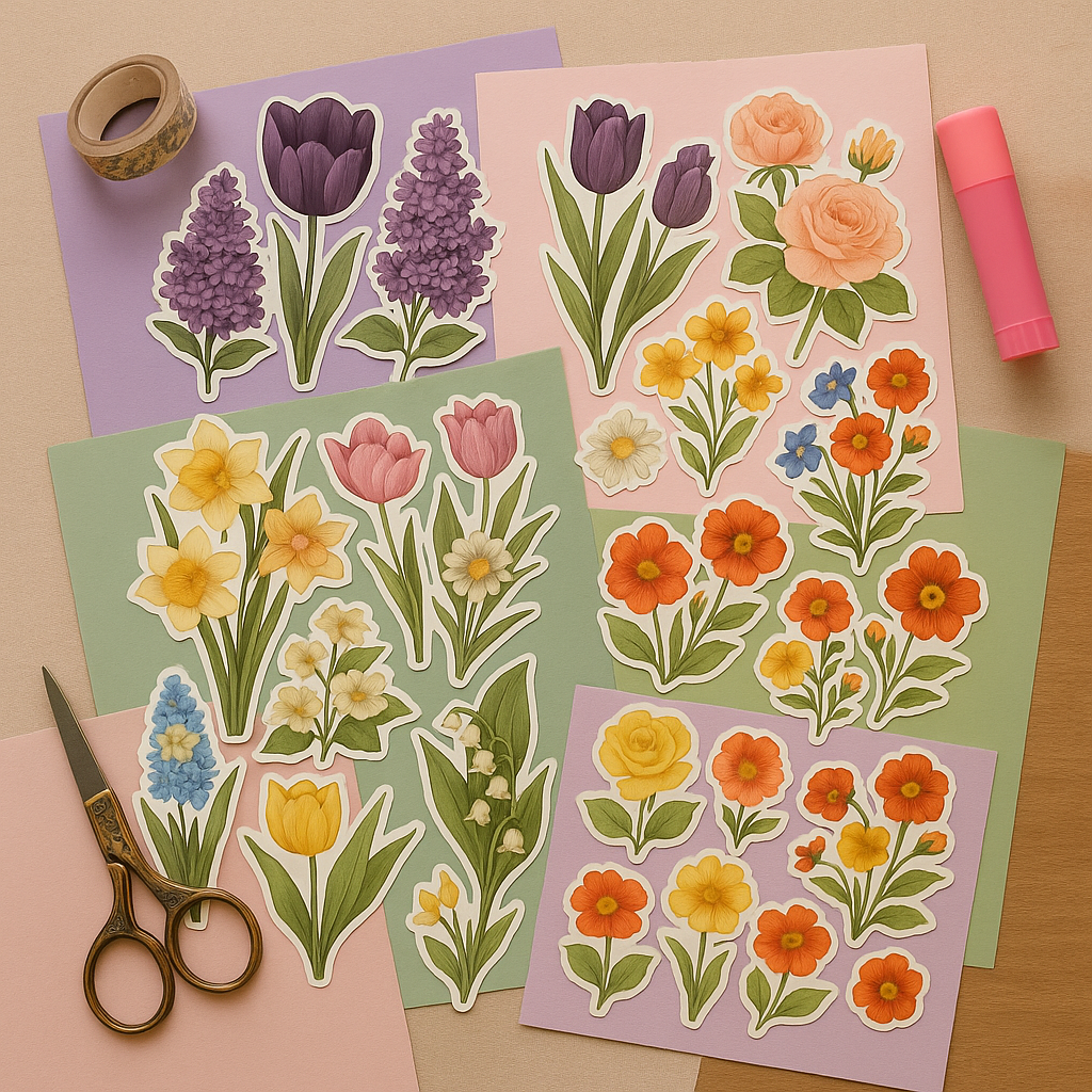 Vintage Spring Yellow Flowers Fussy Cut | Junk Journal Flowers | Floral Printable Stickers | Digital Collage Paper for Scrapbooking & Craft Projects