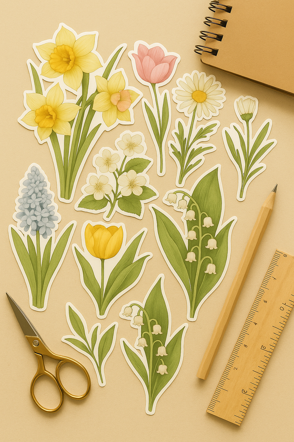 Vintage Purple Spring Flowers Fussy Cut | Floral Printable Stickers | Scrapbook Materials