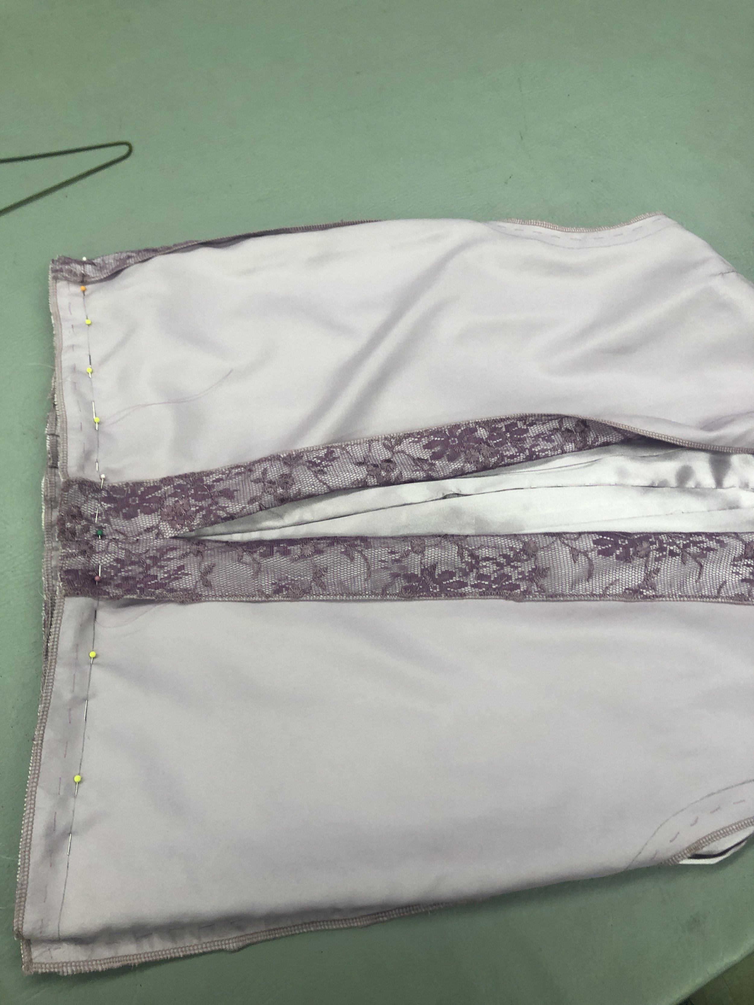 Bodice assembled, waistline stay-stitched