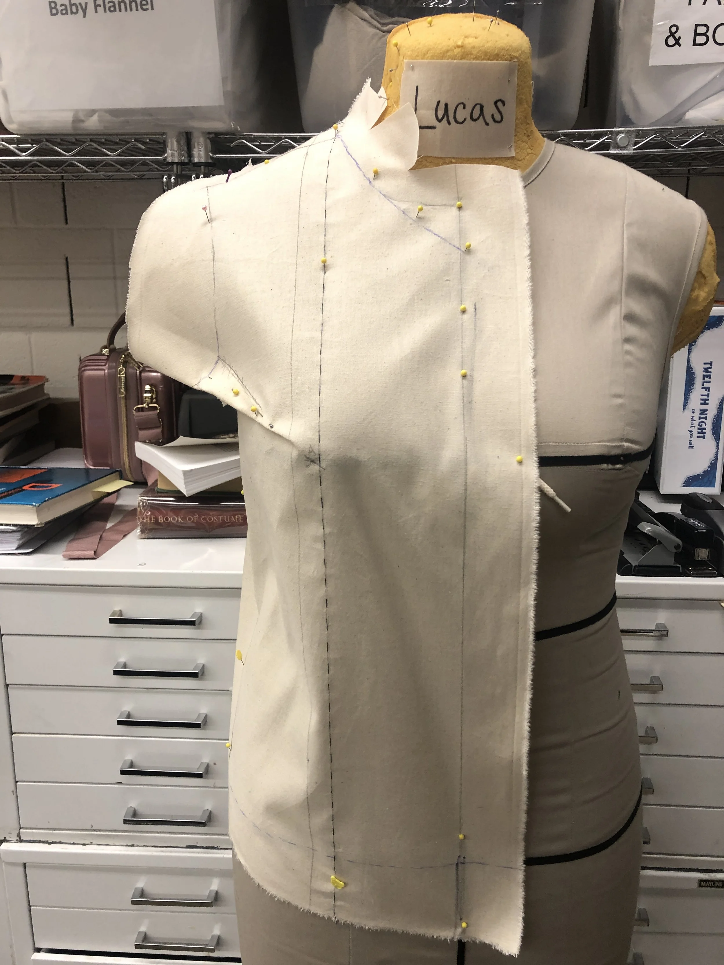 Draping the bodice front