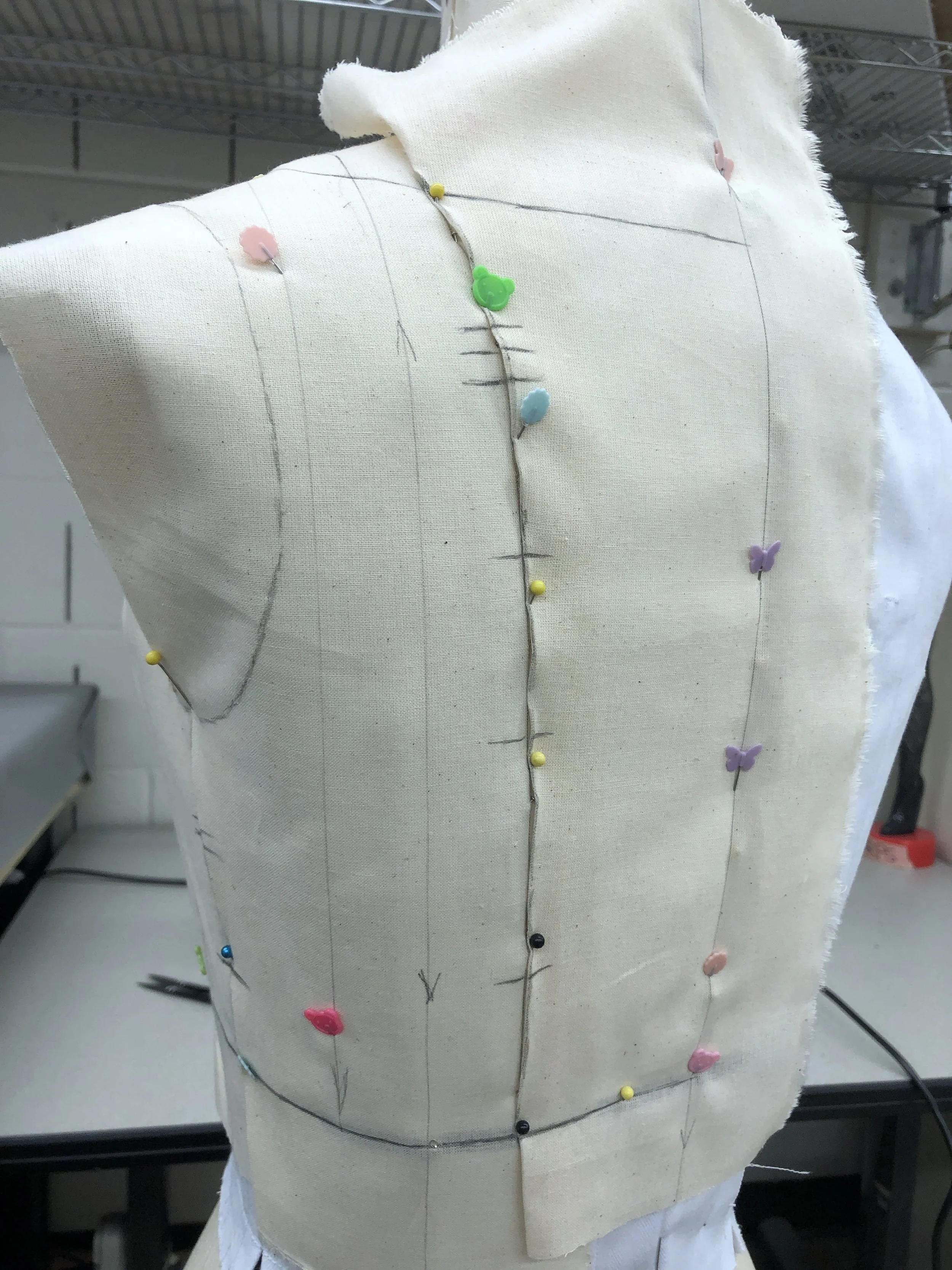 Draping the second layer bodice (back)