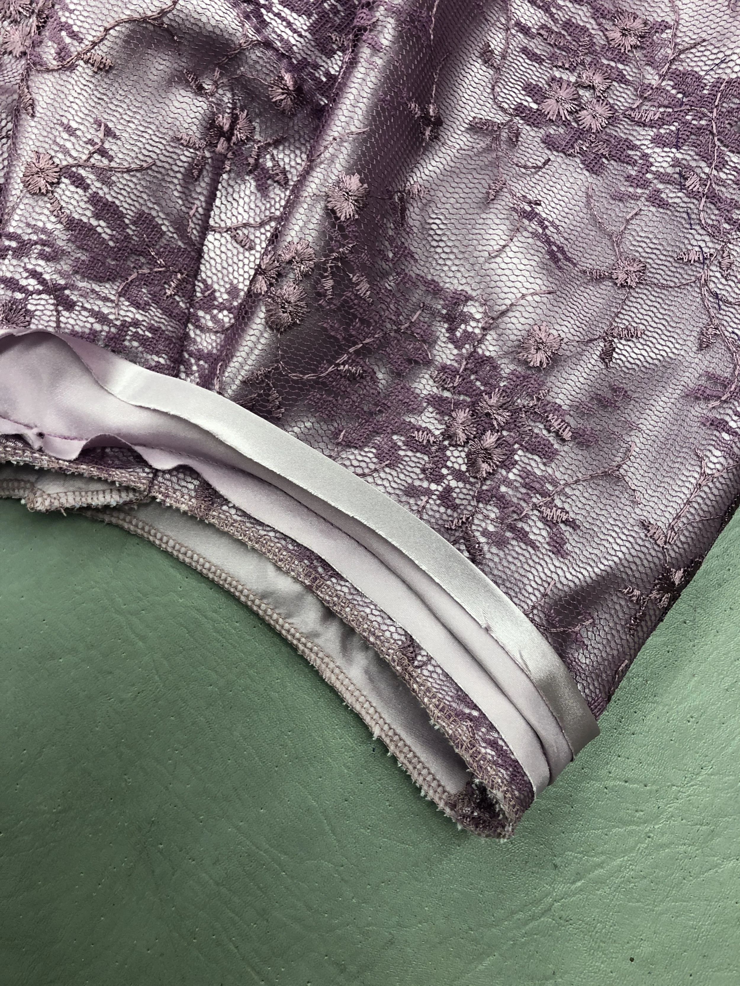 Facing neck and armscyes with bias tape