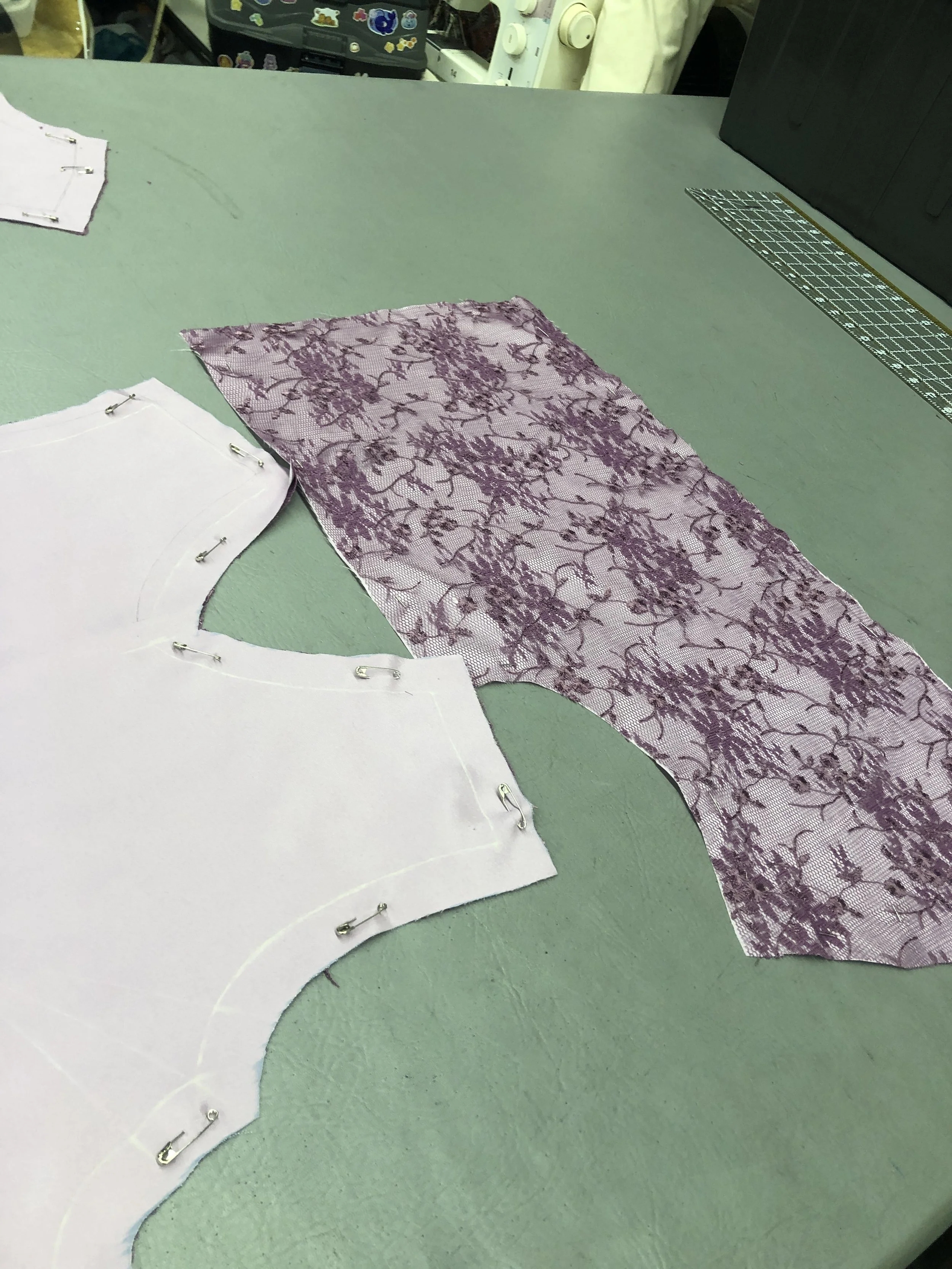 Flat lining my bodice pieces