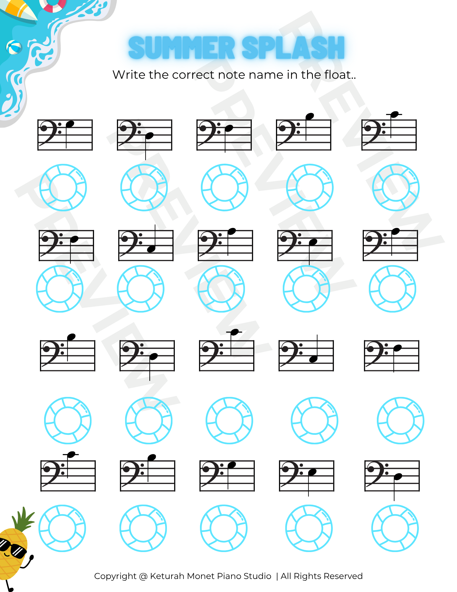 Beach Towel | CDE Staff Note Primer Song — Music Teacher Spark