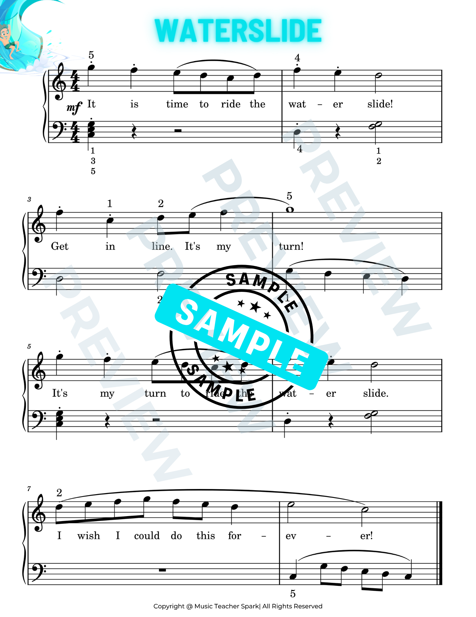 Waterslide | Level 1B-2A Sheet Music