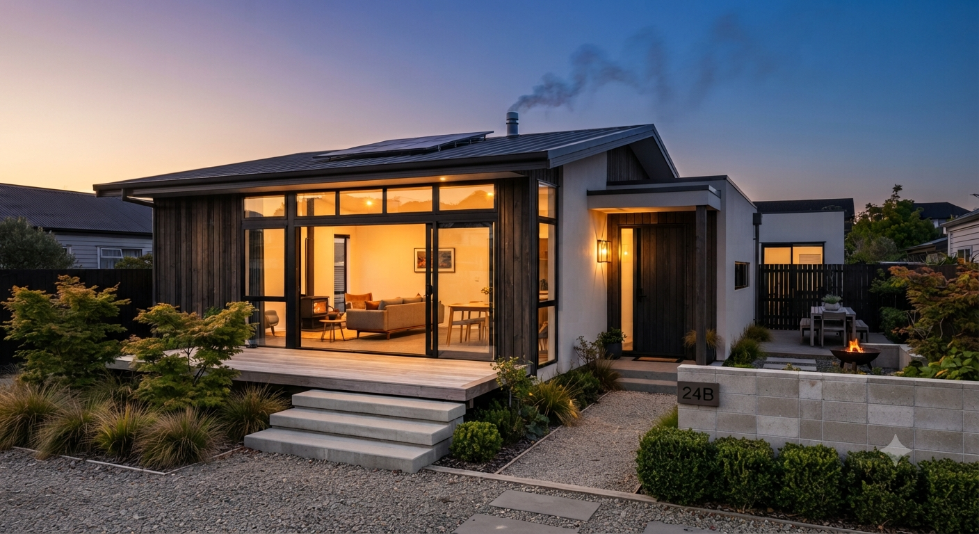 warm home with chimney