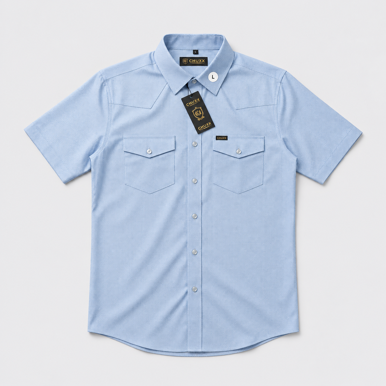 Western Work Shirt – Light Blue (Gaucho Grill)