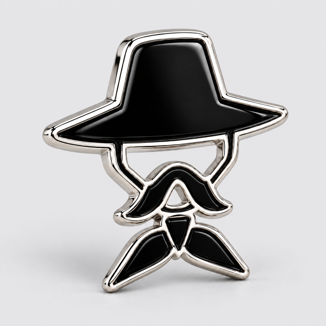 Pin de gaucho en esmalte negro y plata.png