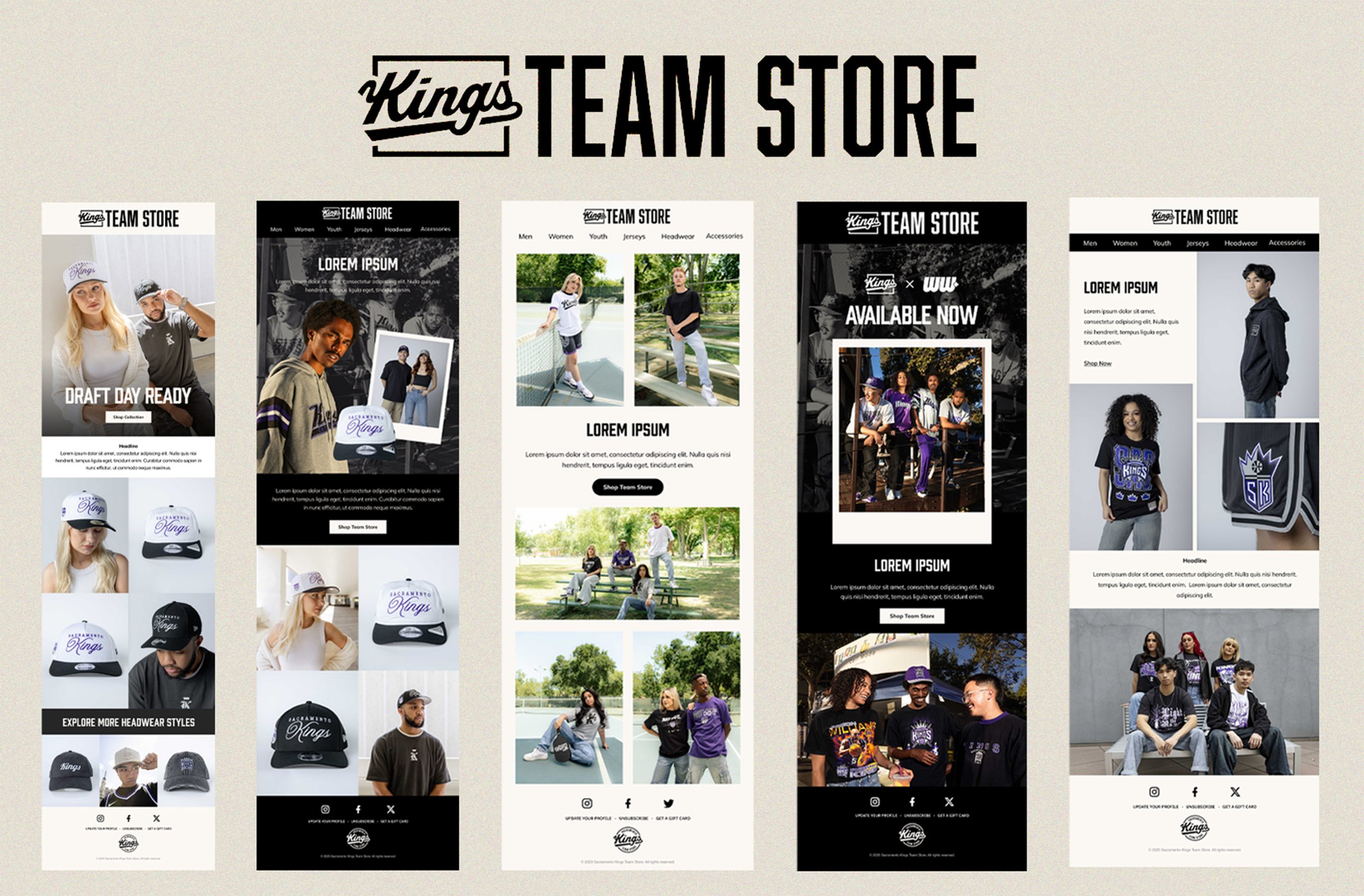 Sacramento Kings Team Store: Responsive Email Templates