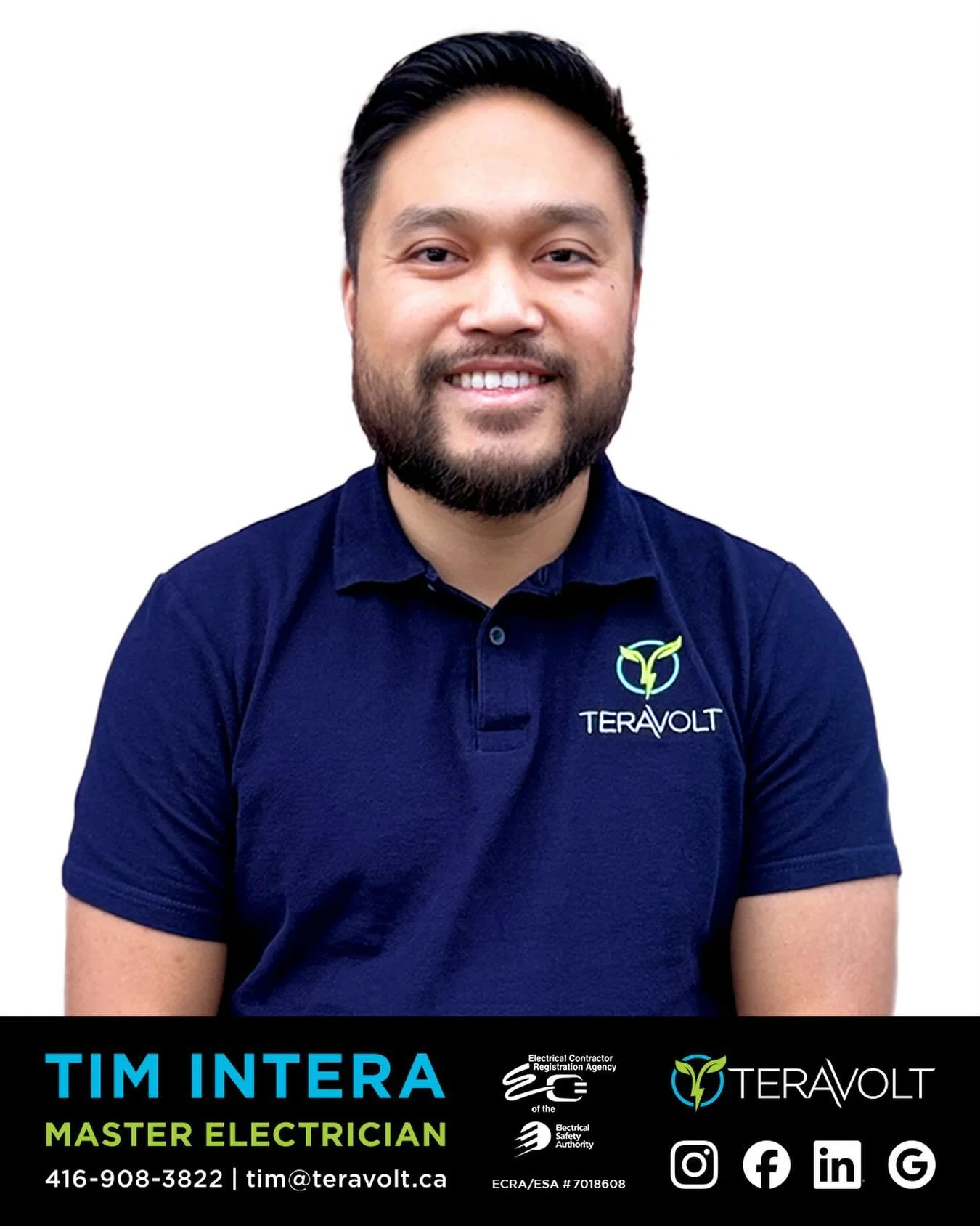 TERAVOLT is officially LIVE ⚡️
 I&rsquo;m excited to share that I am now officially a Master Electrician and have launched Teravolt Electric - a fully Licensed Electrical Contractor (ECRA/ESA # 7018608) focused on safe &amp; sustainable energy soluti