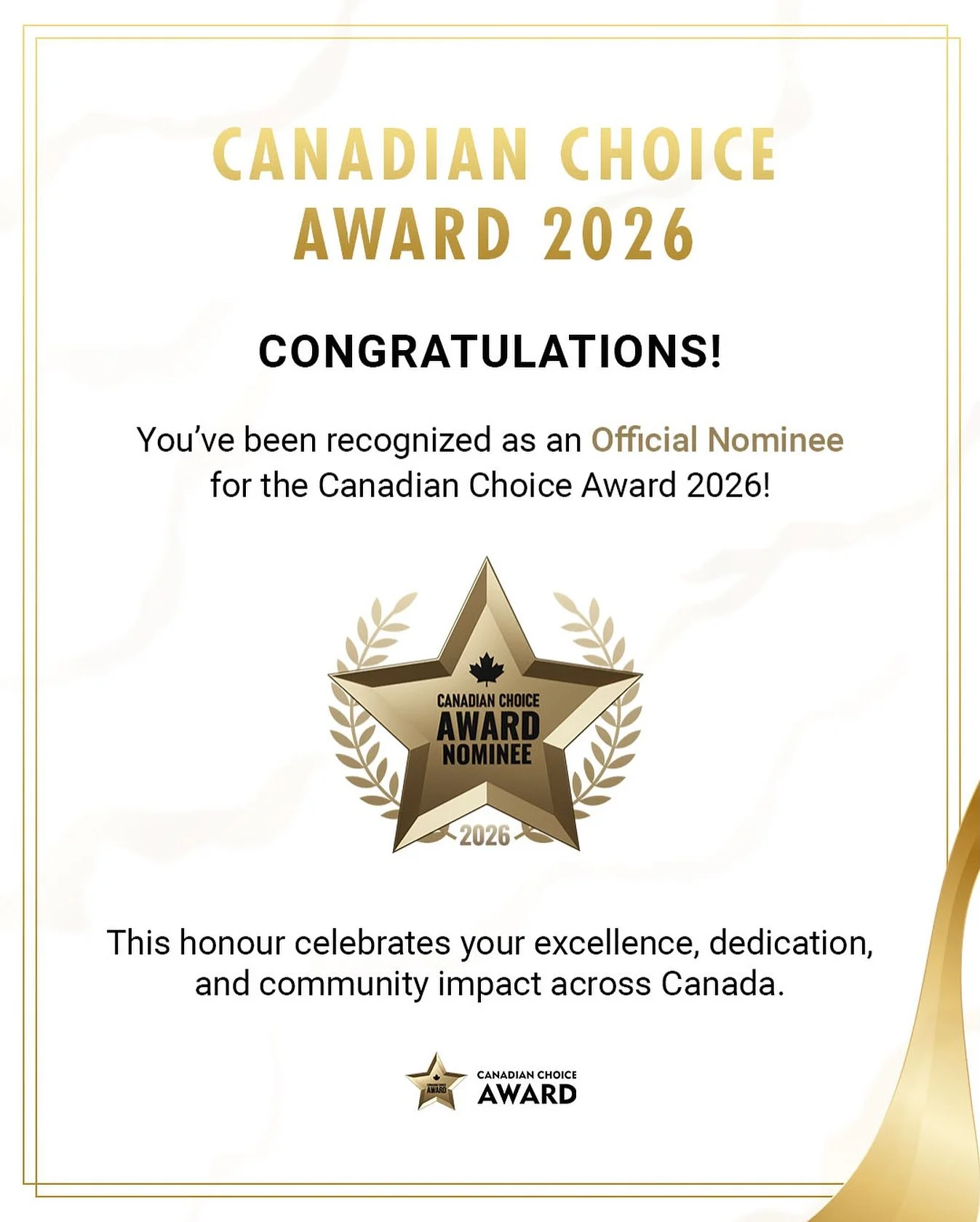 📣 Exciting news! We are honoured to announce that @teravolt.ca has been selected as an Official Nominee for the 2026 @canadianchoiceaward in the Electricians category! Thank you so much to everyone who voted for us to be nominated, we truly apprecia