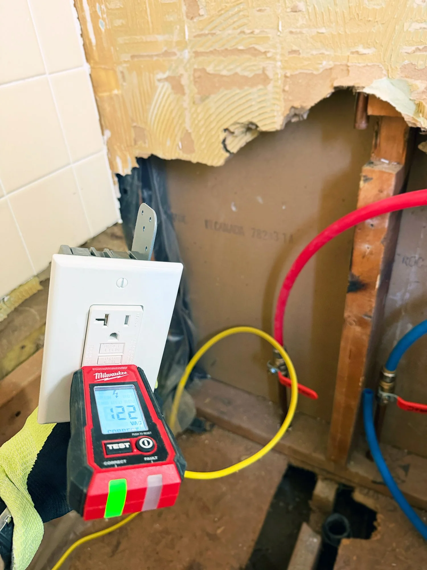 Testing for correct voltage and GFCI functionality  | ©️ 2026 Teravolt Electric