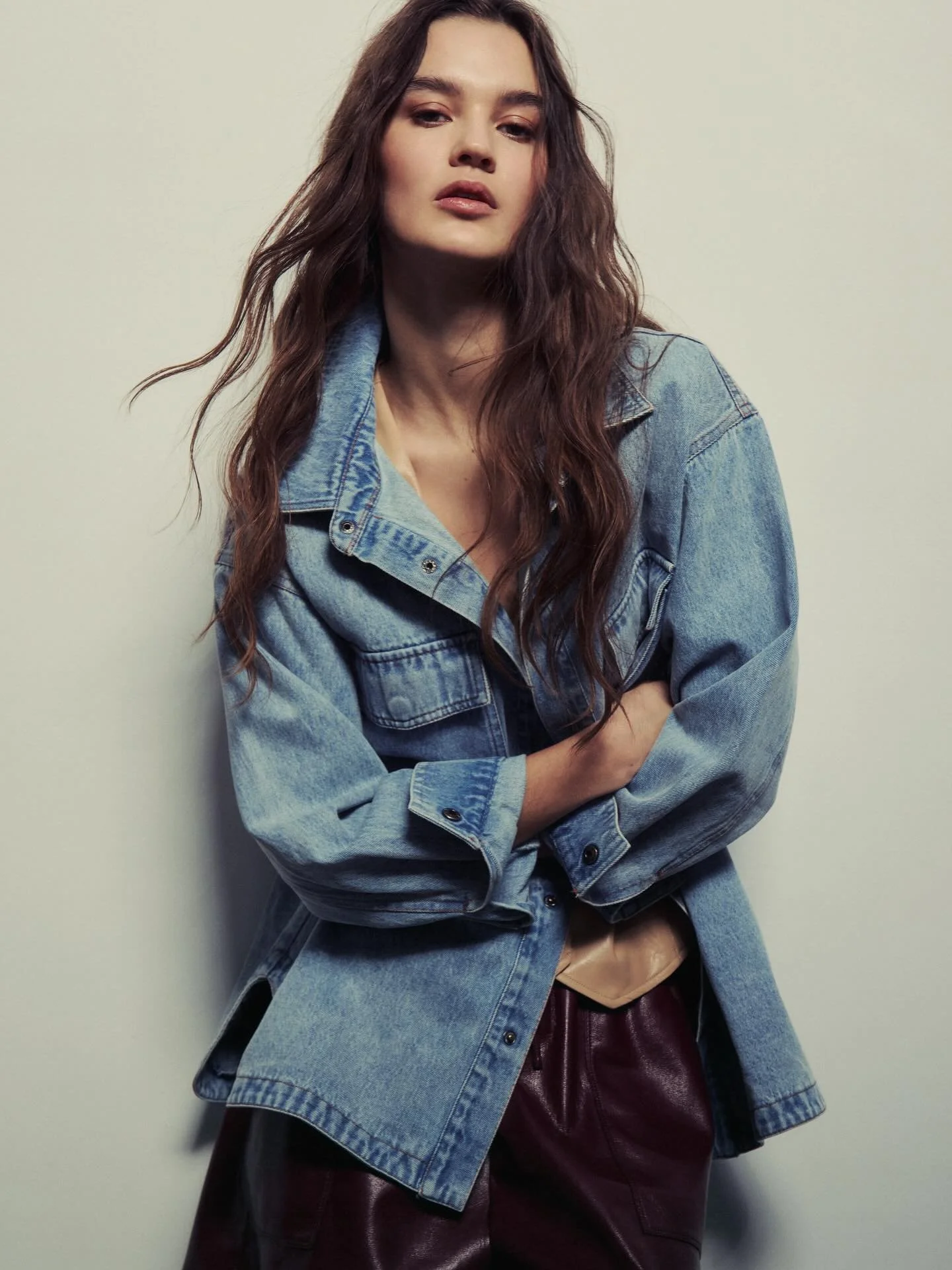 Denim &amp; leather is always a @melissa_nepton fall Staple