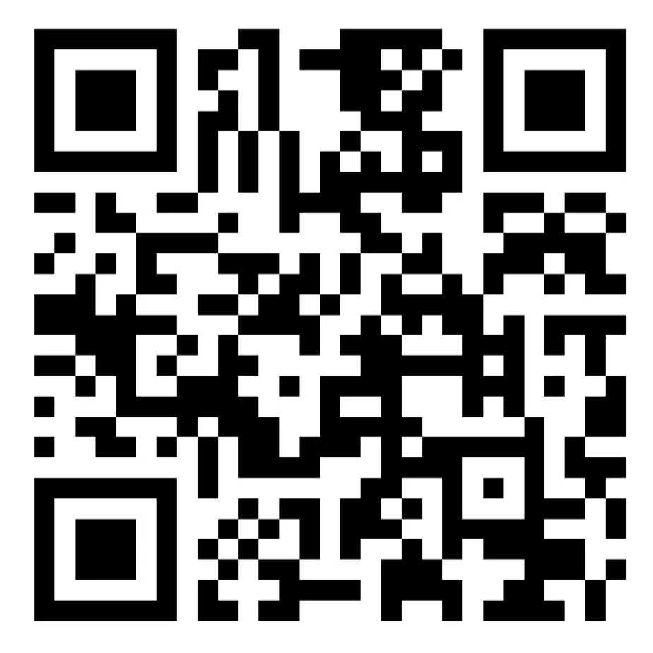 QR code with a black-and-white pixel pattern