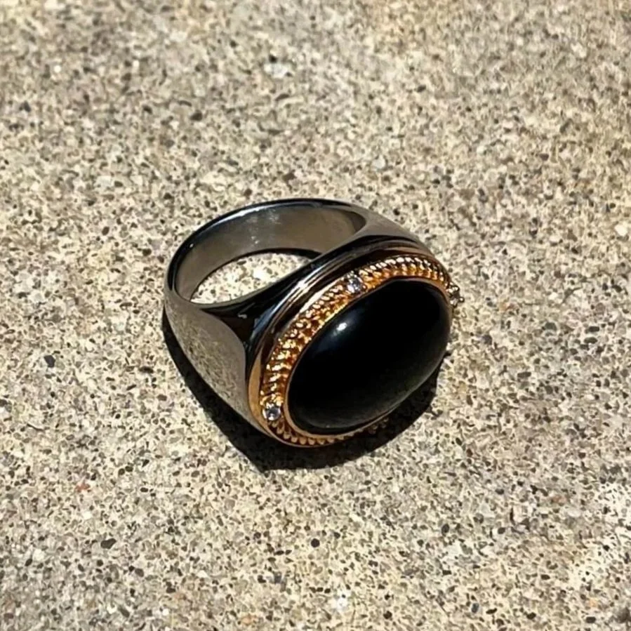 Ring Black Stone