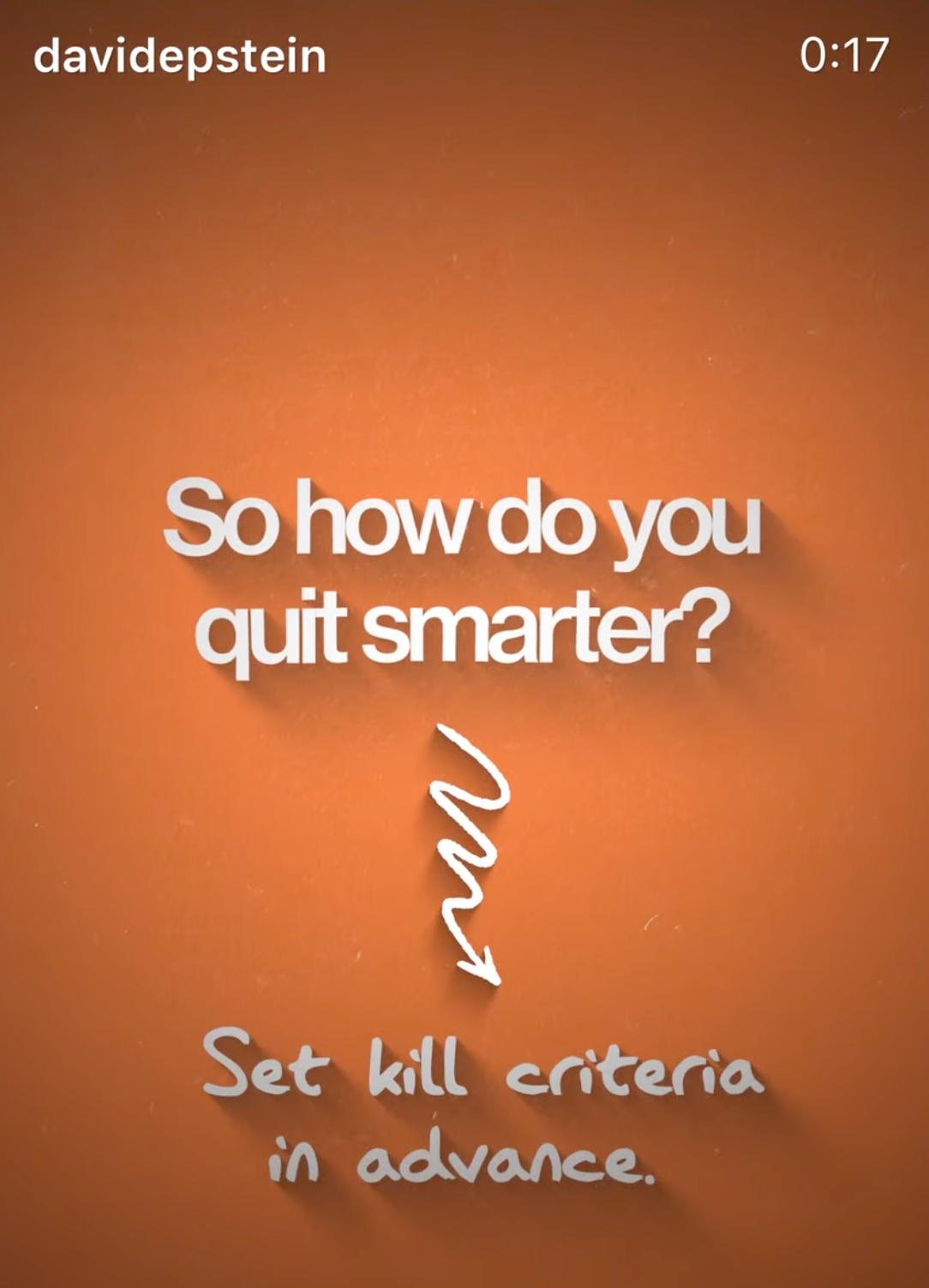 David Epstein on Kill Criteria 