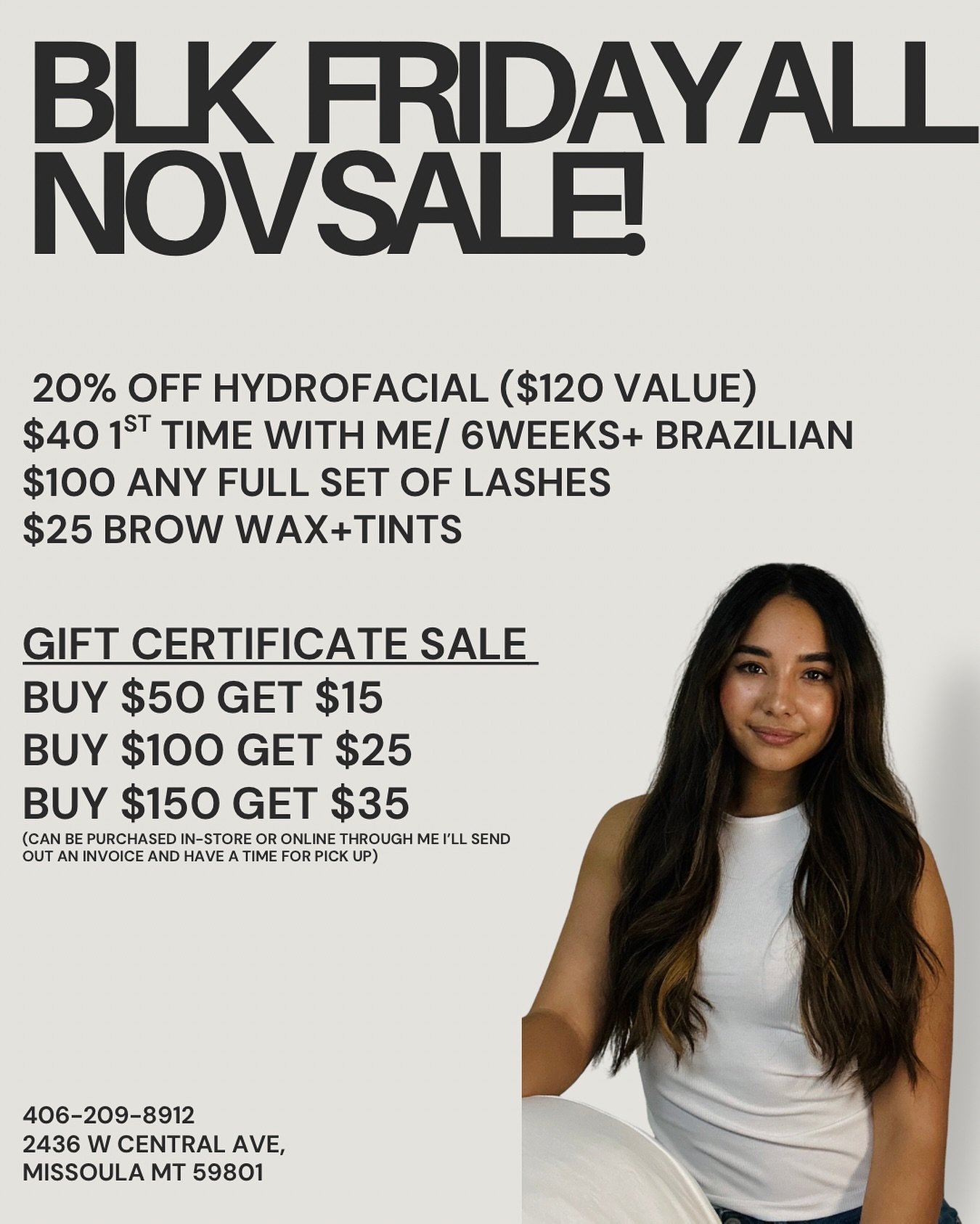 Glow season starts now!
This month, I&rsquo;m treating you to early Black Friday deals all November long &mdash; from hydrafacials to lashes, and even bonus gift cards that give you more glow for your money.

✨ Because your skin deserves a little hol