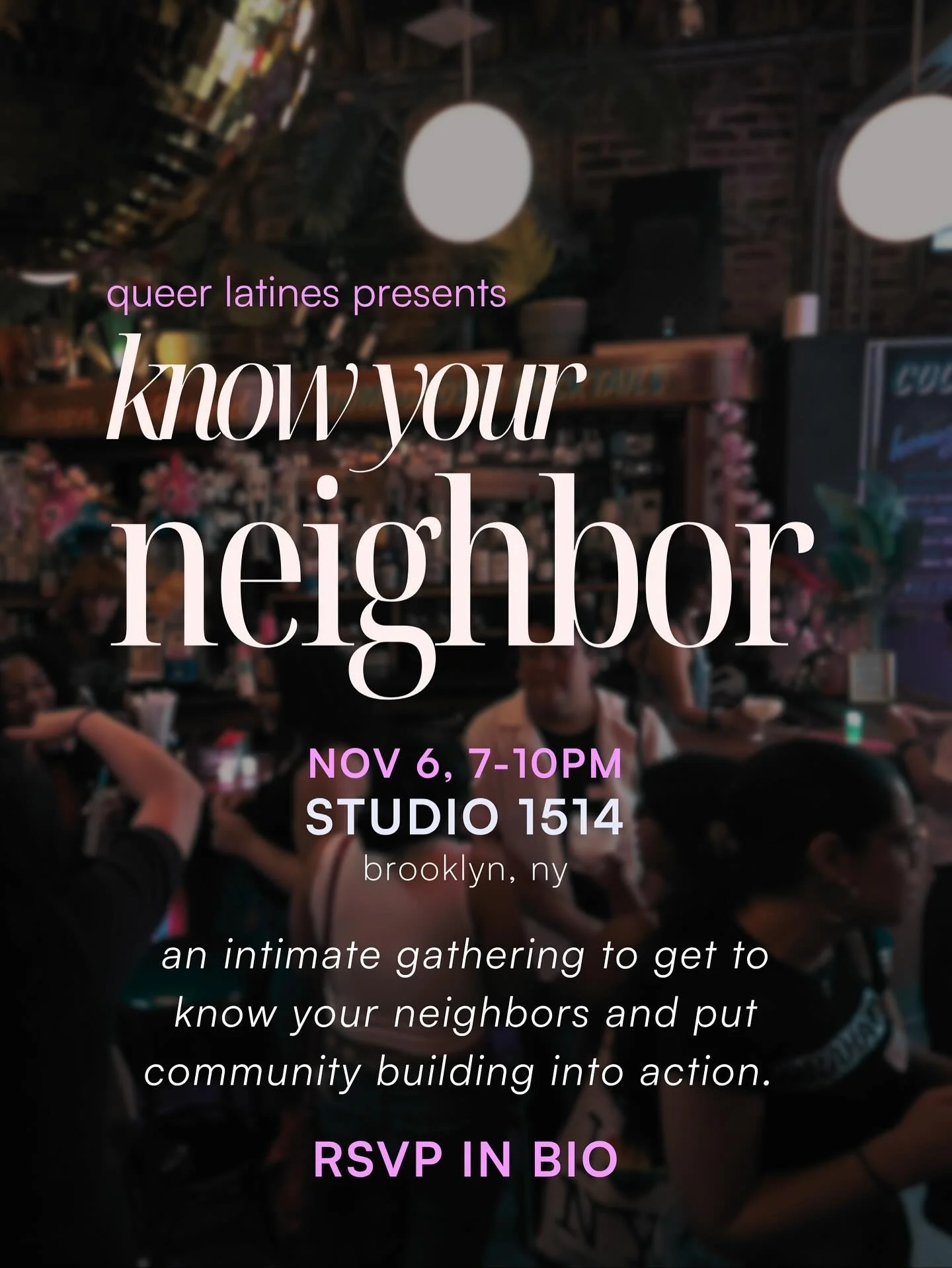 NYC! hope to see you there 💌

*this is a sliding scale event ($0-$15) to pay what you can to help us cover the event space. all are welcome &hearts;️

#nyc #queerlatines #meetups
