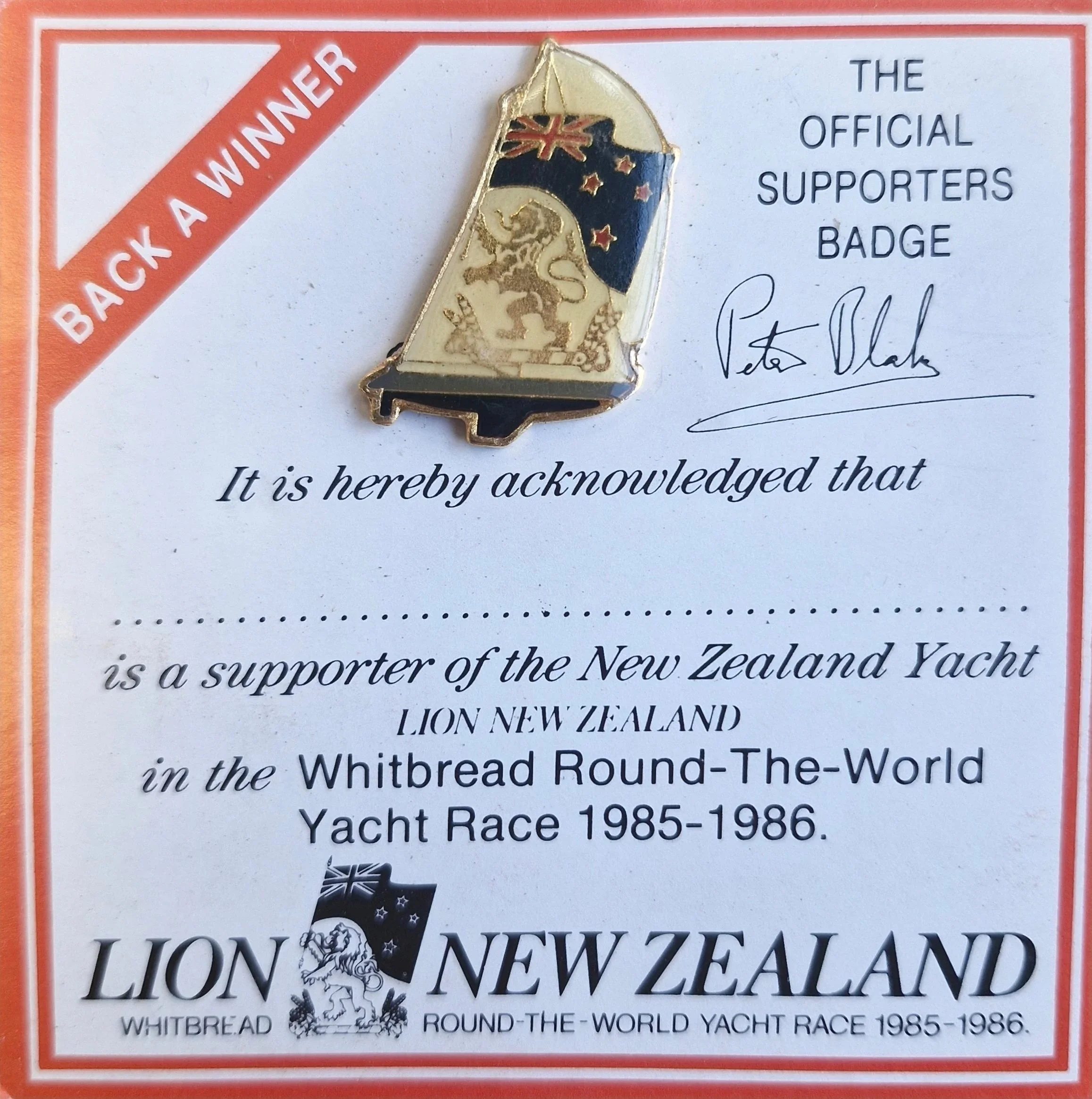 Vintage Lion New Zealand supporter pin