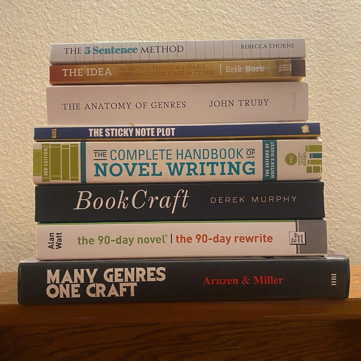 Here's a bookstack as I prep for the inaugural Novel Studio program at @pocketmfa! I can't wait to dive into deep work with these genre novelists over the next 6 months!!! 

.
.
.
.
.
.
.
.
.
.
.
#novel #novelstudio #sixmonths #pocketmfa #amwriting #