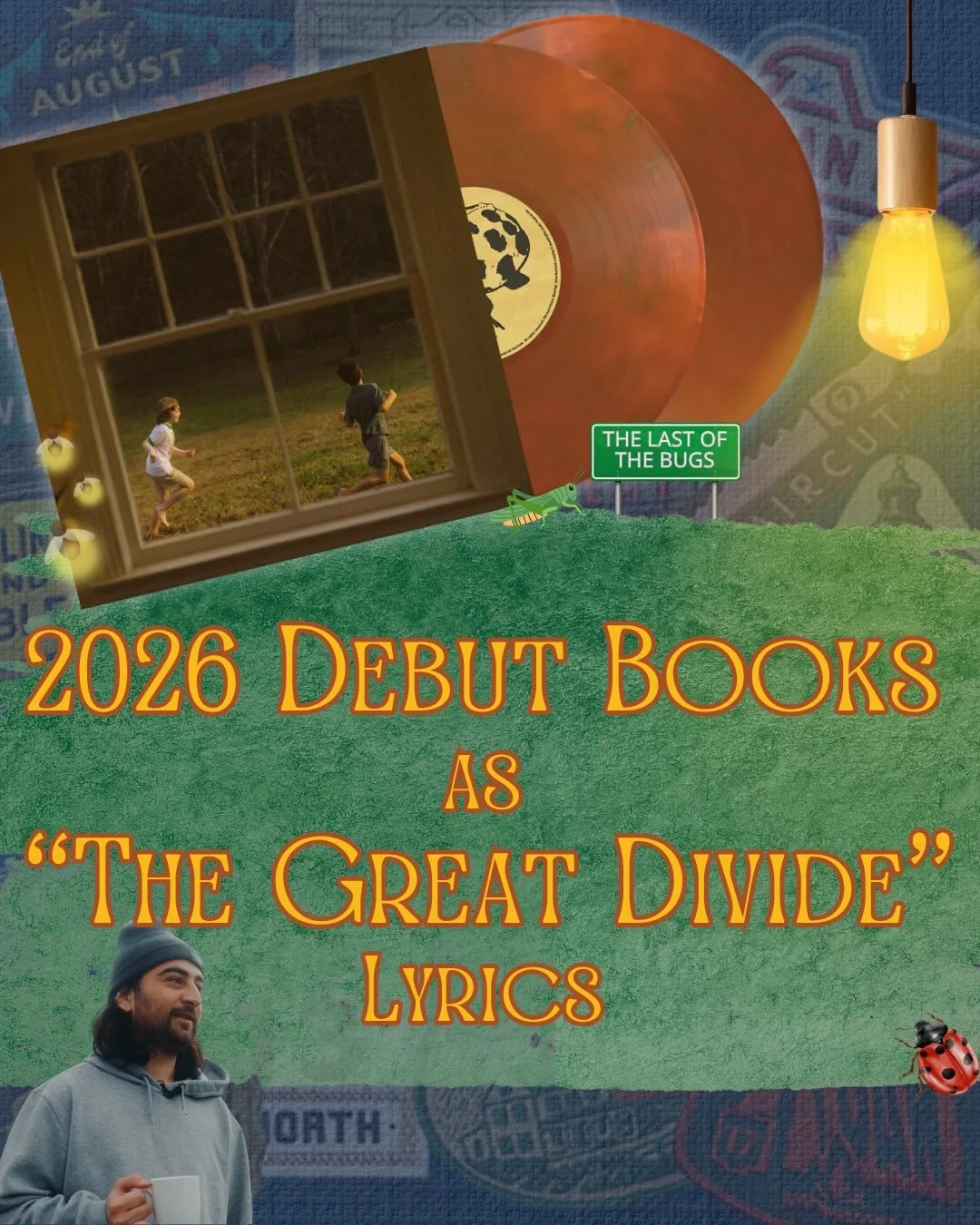 Need a new read? Here are a few 2026 debuts, each set to a song off THE GREAT DIVIDE, the newest @noahkahanmusic album. Each book is also paired with a lyric that stuck with us &mdash; one that encompasses maybe a specific character or a scene. Enjoy