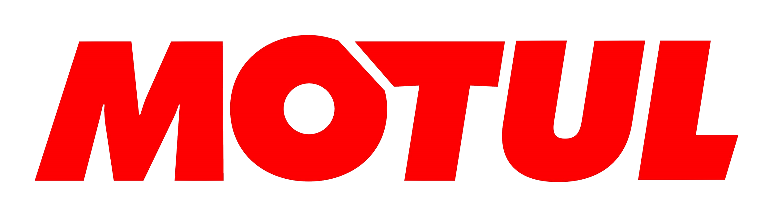 Red and black logo of the oil company "Motul" with bold capital letters.