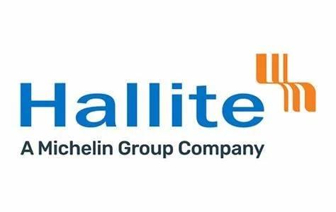 Hallite logo with blue text and orange design, and the tagline 'A Michelin Group Company'.
