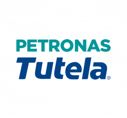 Petronas Tutela logo with Petronas in teal and Tutela in dark blue text.