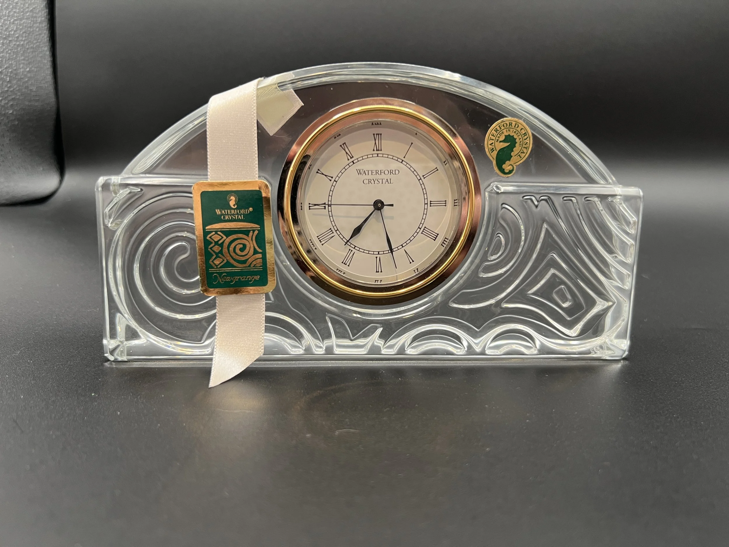 Waterford Crystal Newgrange Quartz Clock, Romance of Ireland Collection