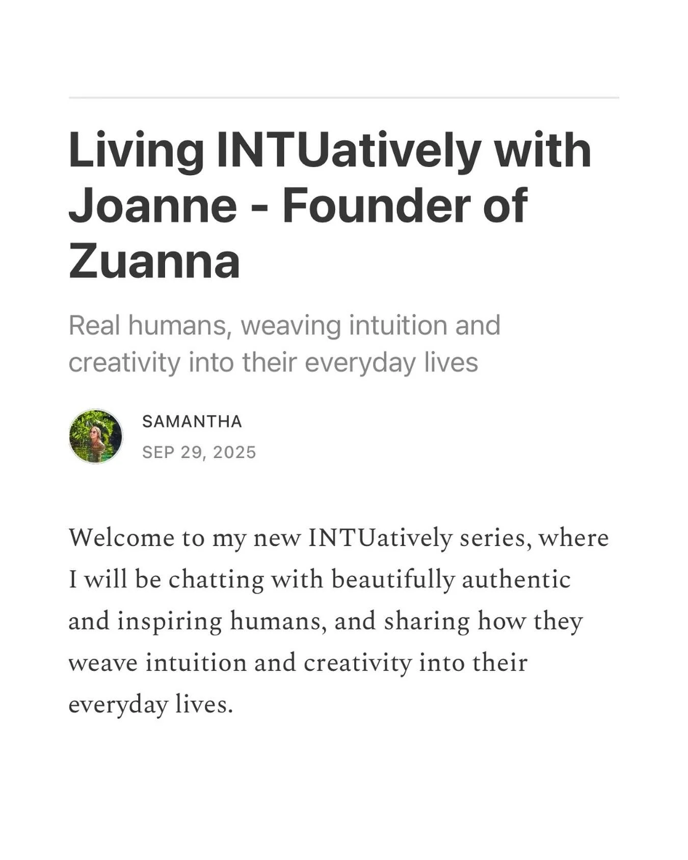 I was recently asked to do an interview for INTUatively&rsquo;s blog! 🌿 Samantha is so creative and passionate about supporting others, and I was happy to share my thoughts and support her too. Feel free to have a read! ✨

@intuative_healing