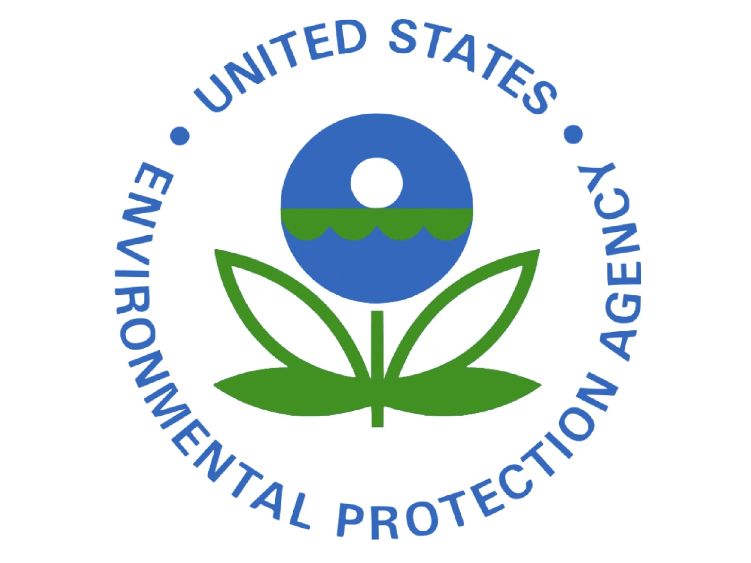 U.S. Environmental Protection Agency (EPA) logo featuring a blue and green circular emblem with a mountain and water, surrounded by the text 'United States Environmental Protection Agency' in blue.