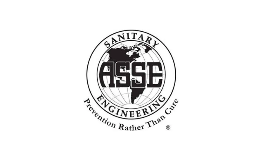 Logo for ASSE: Sanitary Engineering, featuring a globe and the slogan 'Prevention Rather Than Cure'.