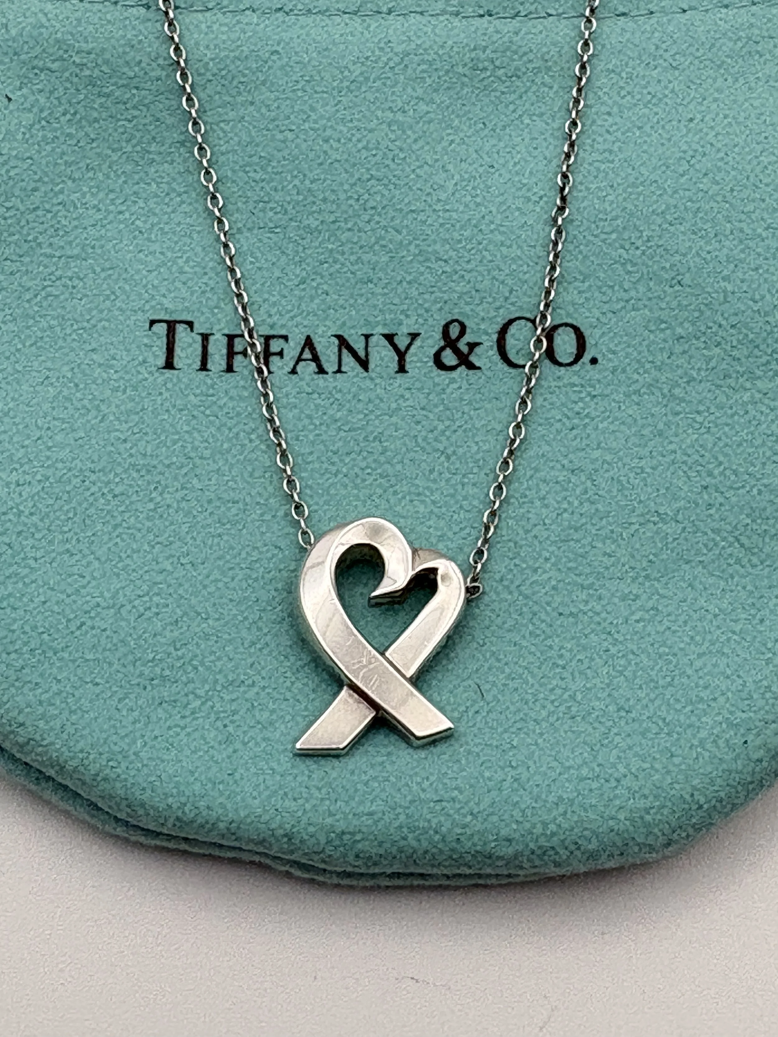 Tiffany & Co. Loving Heart Necklace 16” 925 Sterling Silver