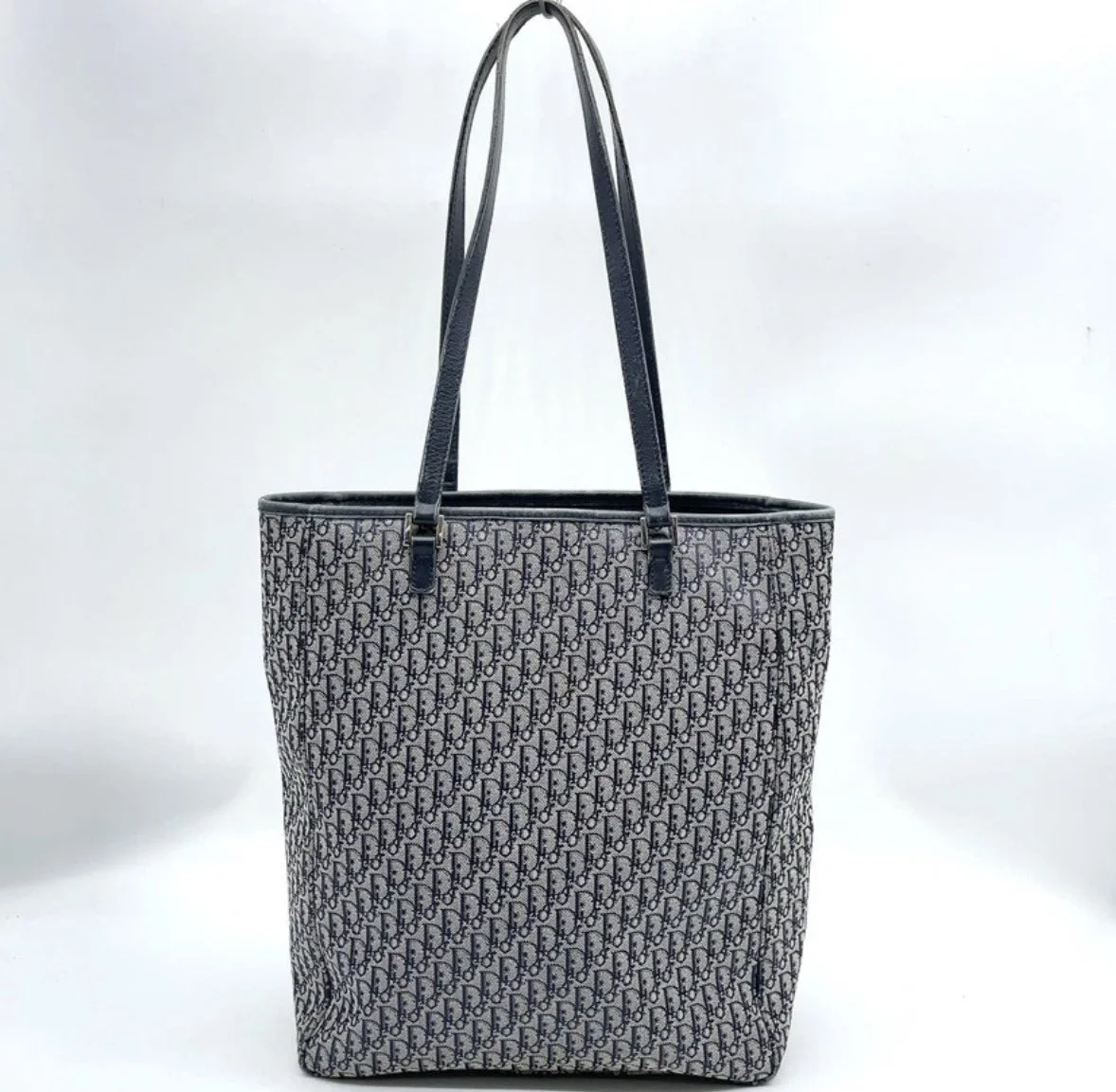 Christian Dior Trotter Navy Bucket Leather Tote Bag- Authentic Pre-Owned