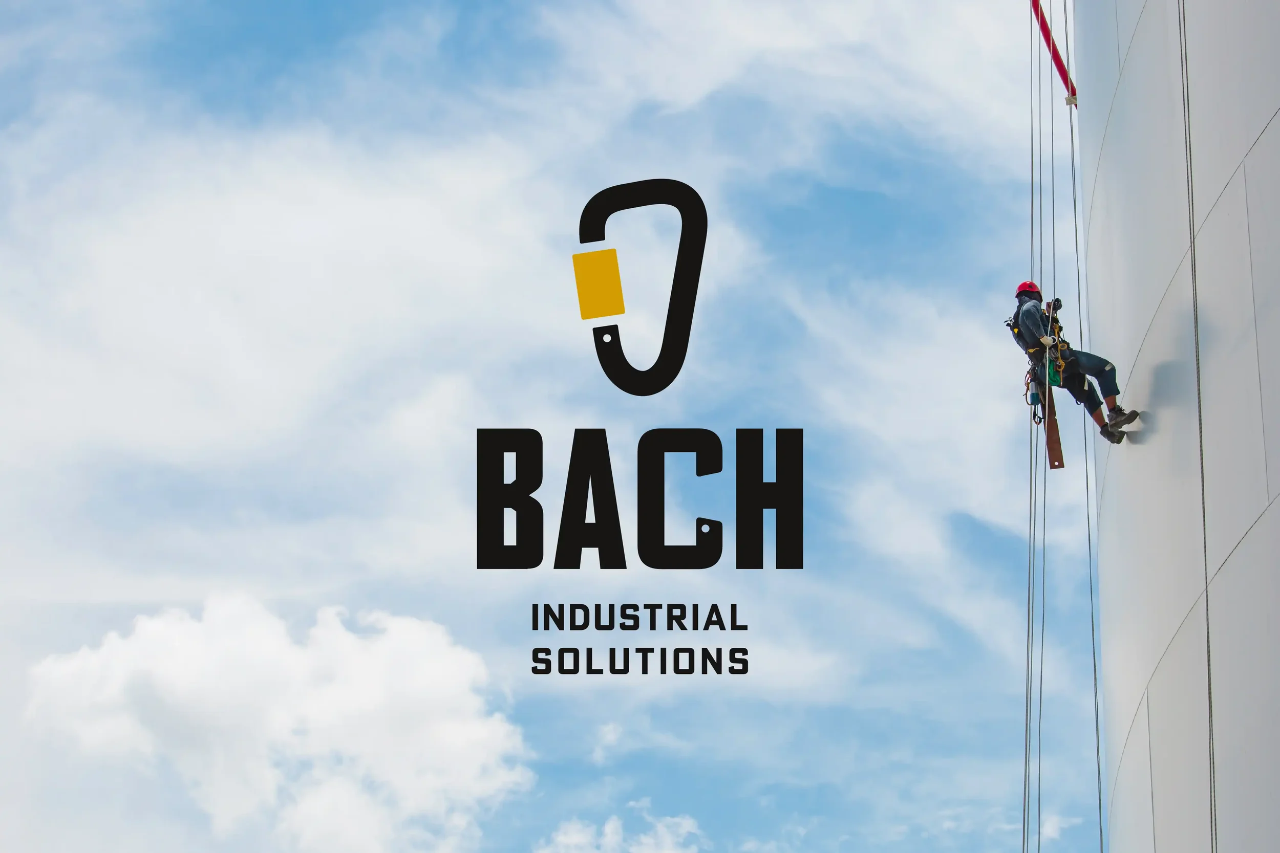 Logo ontwerp voor Bach Industrial Solutions hoogtewerken, verticaal logo