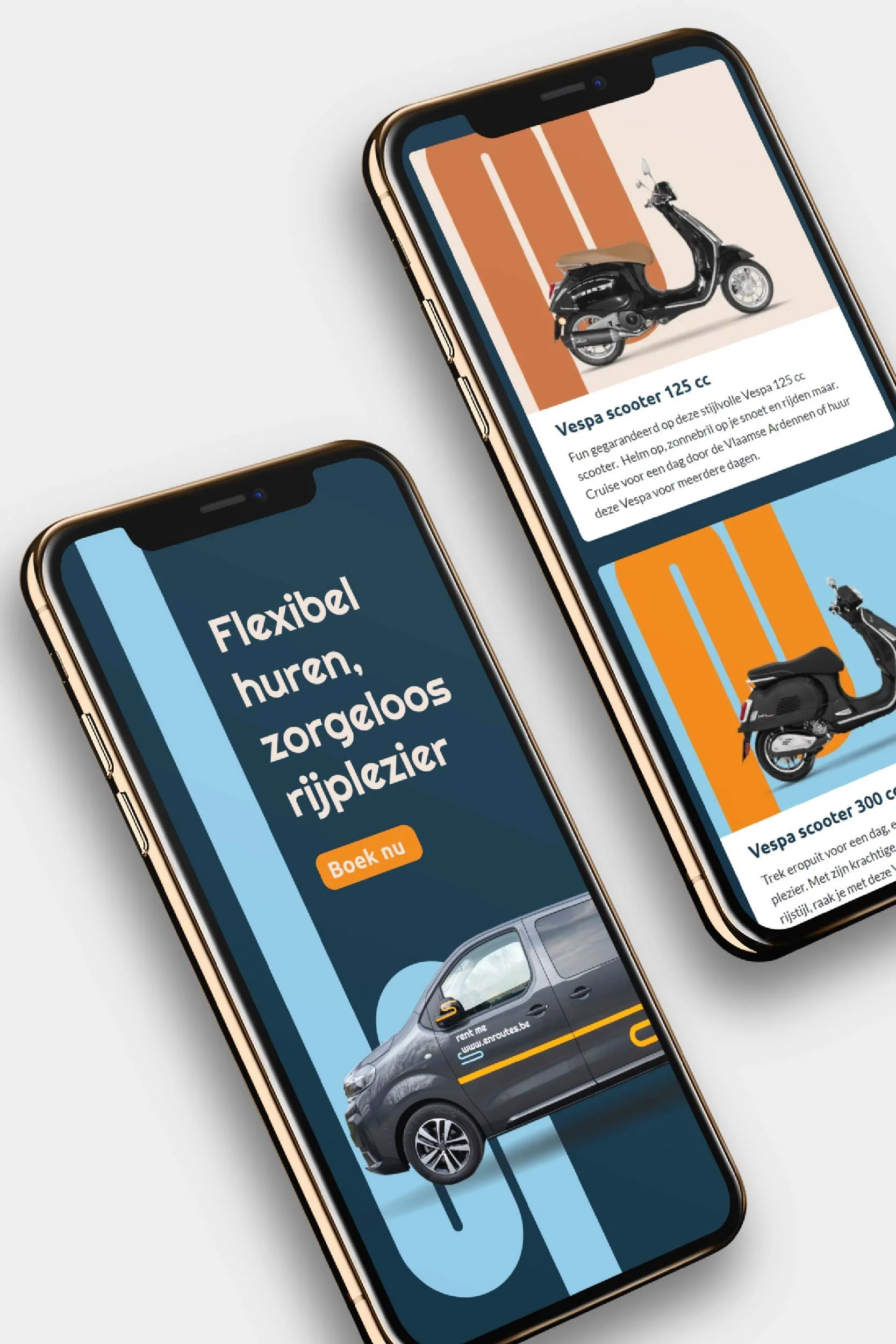 En Routes logo en huisstijl branding design voor verhuurservices